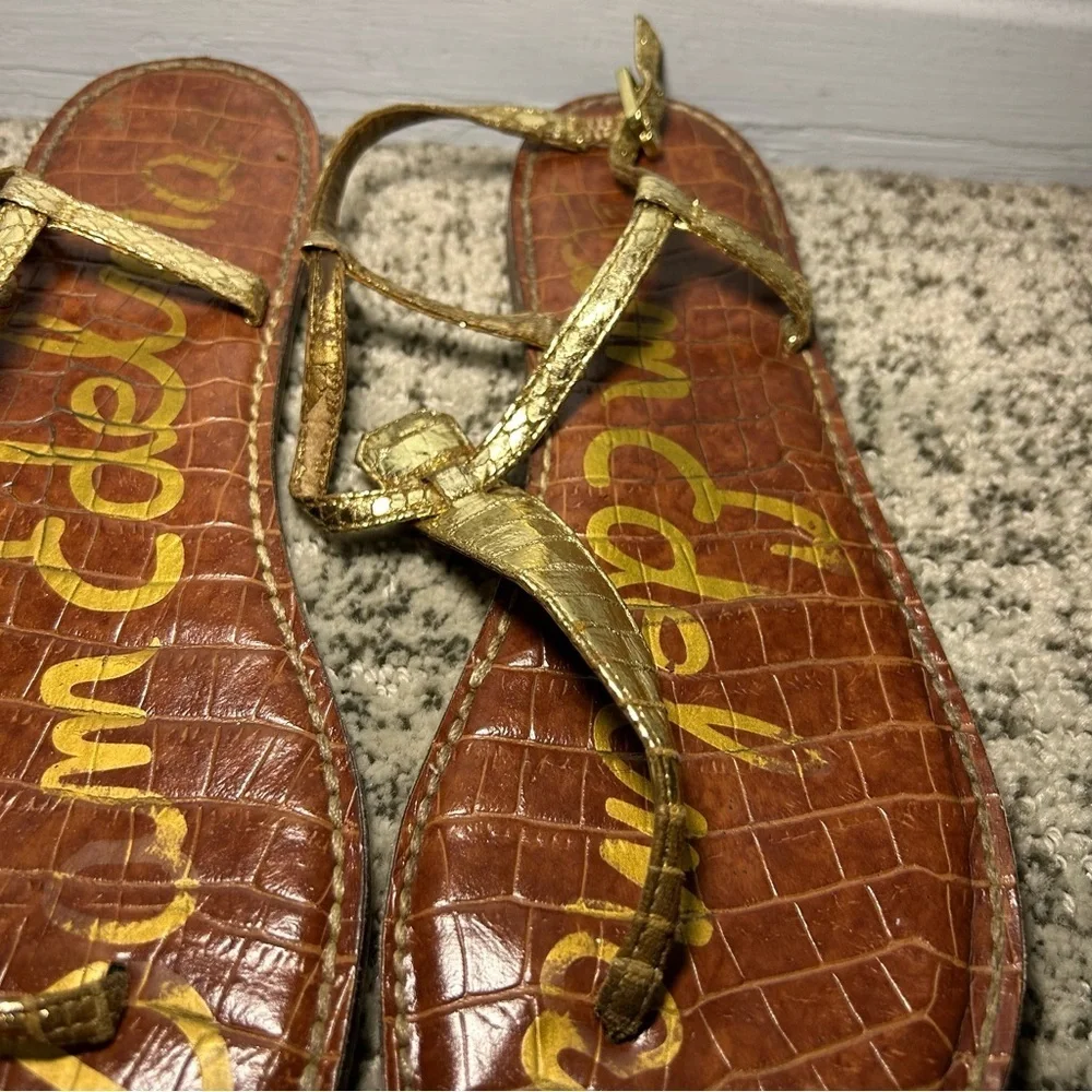 Sam Edelman Gigi Gold Gladiator Strappy Sandals Size 8.5